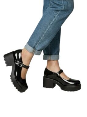 Seychelles Black Patent Mary Jane Platform Heels